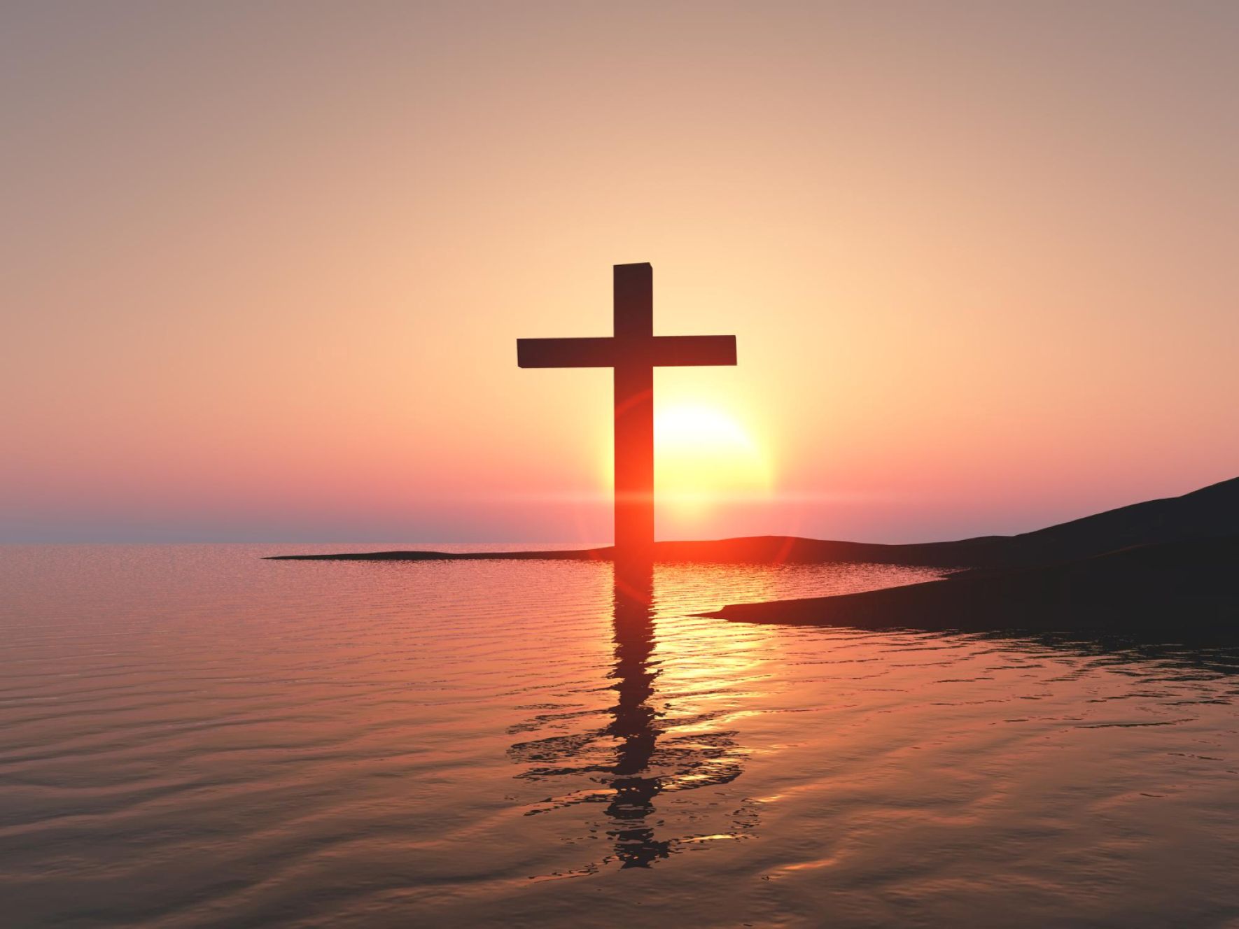Discover salvation and scripture through God’s gift, not human effort. A crucifix standing on the waters.